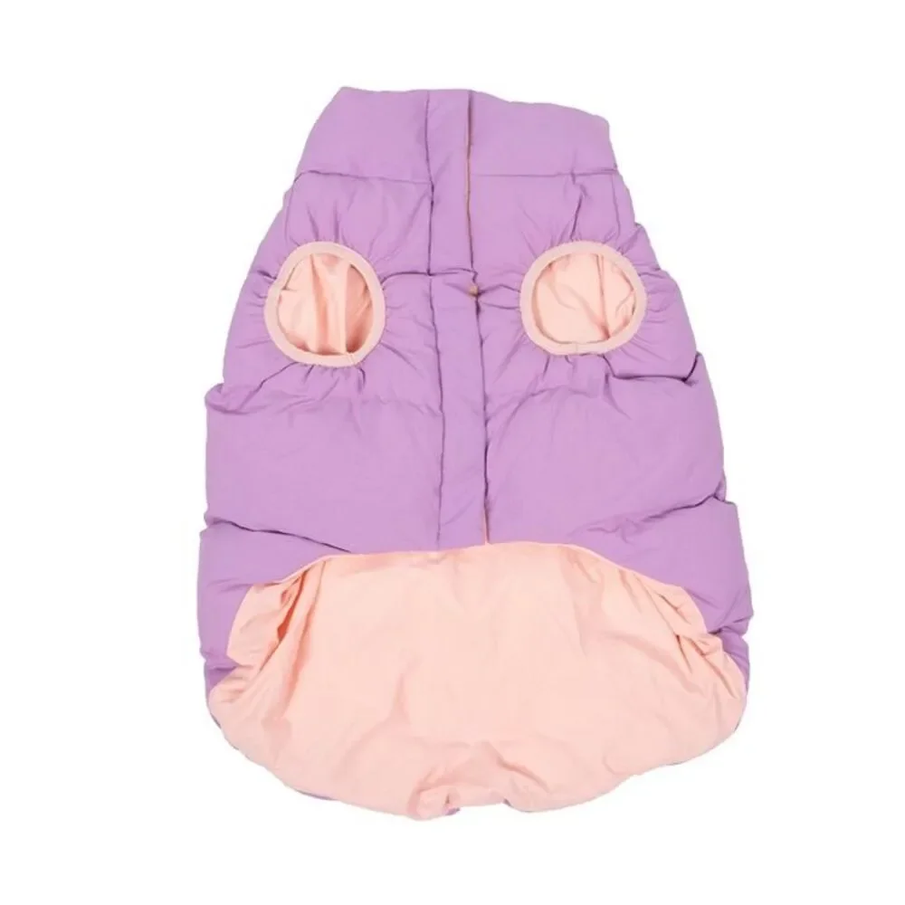 Purple Dog Puffer Jacket Oodles Quilted Bubble Hem Small